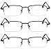 TruVision Readers 3 Pk - Gunmetal Metal Frames and Clear Acrylic Lenses 1.50