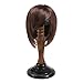 MyGift Vintage Style Black Metal Pedestal Hat Holder Stand with Dome Top Design and Rustic Brown Wood Stem, Tabletop Cap, Fedora, Wig Display Holder