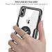 Vofolen Clear Armor for iPhone Xs Max Case Ring Holder Kickstand 360 Rotational Clip Holster Flexible Rubber Bumper Slim Transparent Hard Protective Back Cover for iPhone Xs Max 10S Max (Black)