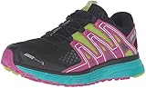 Salomon Women's X-Mission 3 CS W Trail Runner, Black/Teal Blue F/Deep Dahlia, 7.5 D US