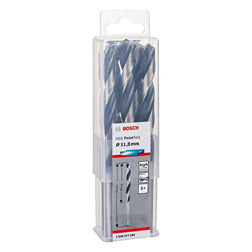 Bosch Professional 5-piece PointTeQ HSS Twist Drill Bit (for Metal, 11.8 x 94 x 142 mm, Drill Driver Accessories)