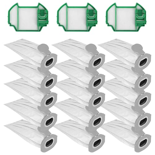 15 Kobold Bags Compatible with Kobold VK7S VK7 FP7 FP7S, with 3 Motor Filters, Kobold Bags, Replacement Bags for Kobold Vacuum Cleaners