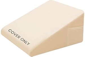 TEXSTEAD Bed Wedge Pillow Cover Silky & Smooth Wedge Pillowcase, Soft & Breathable, Removable & Machine Washable-Zipper Design (Beige, 24"x24"x7.5")
