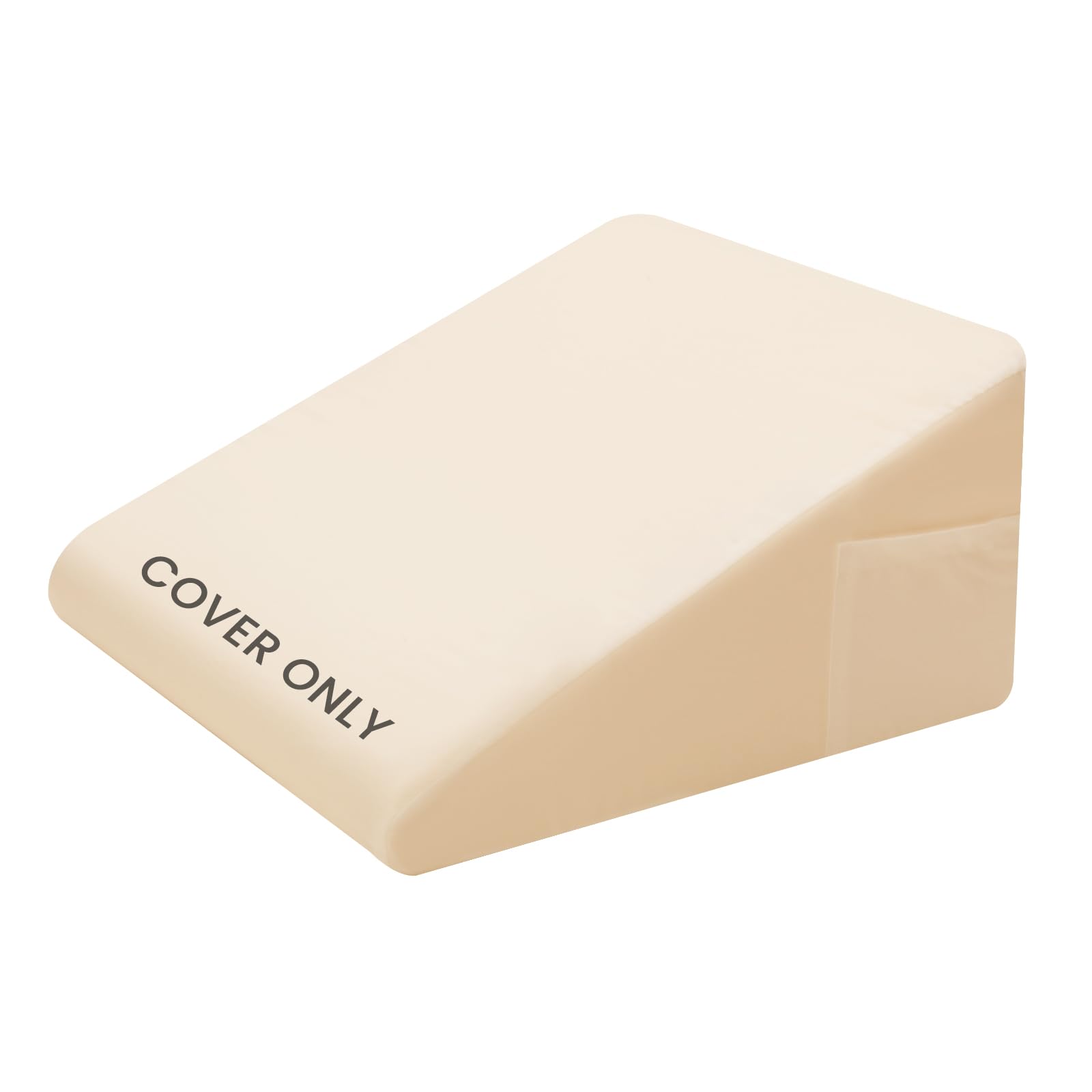 Photo 1 of Texstead Bed Wedge Pillow Cover Only 24x24x7.5 Inch, Silky & Smooth Wedge Pillow Cases, Removable & Machine Washable-Zipper Design Pillowcase Beige