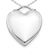 PicturesOnGold.com Sterling Silver Classic Heart Photo Locket with Bar