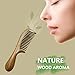 Meta-C Natural Green Sandalwood Wooden Comb - NO SNAGS, NO TANGLE, NO STATIC (Short Handle - Wide Tooth)