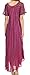 Sakkas 16601 - Ronny Lace Embroidered Cap Sleeve Tie Dye Wash Caftan Dress / Cover Up - Fuchsia / Navy - OS