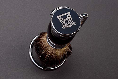 Professional Shaving Brush with Shaving Stand Made from 100% Pure Badger Bristles and Resin Handle