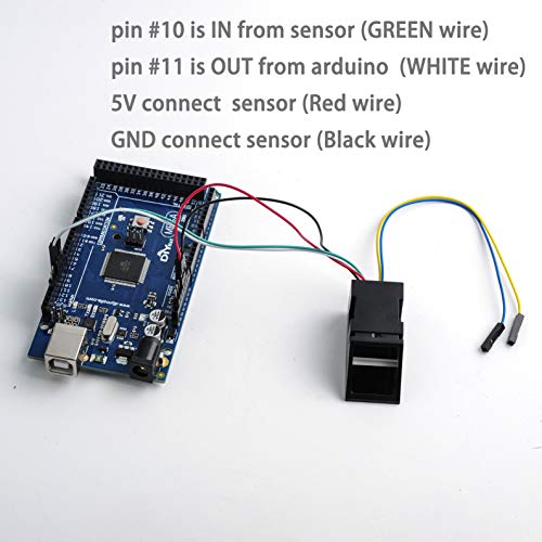Wishiot Optical Fingerprint Reader Sensor Module Door Lock Access Control Red Light for Arduino Mega2560 UNO R3