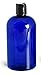 Baire Bottles 16 oz Empty Plastic Bottles with Squeeze Top for Shampoo Bottles, Lotion Bottle, Hand Sanitizer, 6 Pack, Waterproof Labels, PET, BPA Free USA (Blue with Black Disc, Damask Labels)