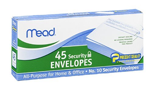 Mead Security Envelopes No. 10