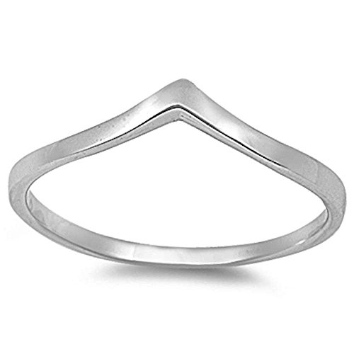 Solid v-shape chevron stackable thumb ring fashion .925…