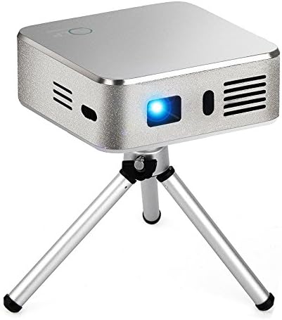 Intelligent DLP Mini WiFi Projector,Noyazu E05 Home Theater Portable Bluetooth Projector for iPhone Android Smartphone Support 1080P USB micro SD (Silver)