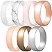 ThunderFit Unisex Silicone Wedding Rings, Rubber Engagement Bands 6mm Wide 1.65mm Thick - 1/2/3/4/5/6/7 Variety Multipack (Pack G - Size 7.5-8 (18.20mm))