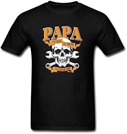 QITO Men Papa The Man The Myth The Legend Short Sleeve Tshirts Black S
