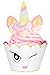 Unicorn Glitter Cupcake Toppers + Wrappers - Set of 24 by Just For Fun Shop | Girls Birthday Party Supplies - Rainbow and Gold Glitter Decorations | Cute favors for Baby Shower