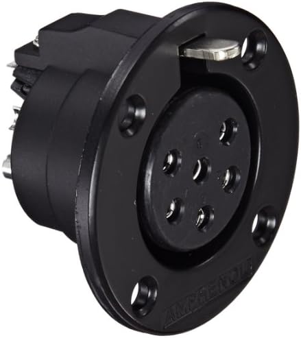 Amphenol Audio EP-6-13PB EP Female chassis Mount Connector, Round Flange, Machined Contacts, Metal Shell