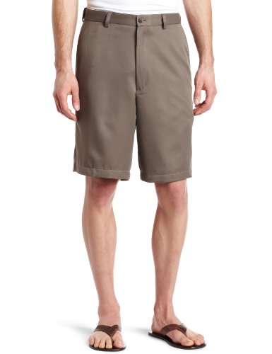 Haggar Mens Haggar Cool 18 Gabardine Plain Front Short, Taupe, 40