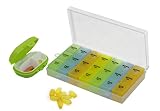 21 Detachable Compartments Pill Organizer, Medicine Planner / Reminder, Vitamin Container for Larger Size Pill with Snap Lids Plus Small Pill Box (818 Green)