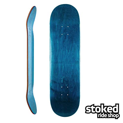Stoked Ride Shop Blank Skateboard Complete | 7.75" (Blue | Complete w/Hardware, Wheels, Trucks, Tape)