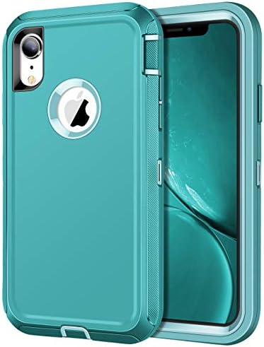 JAKPAK Case for iPhone XR Case Heavy Duty Shockproof Protective iPhone XR Case Scratch-Resistant Protective Shell with Hard PC Bumper+Soft TPU Back Cover for Apple iPhone XR 6.1" Aqua Green