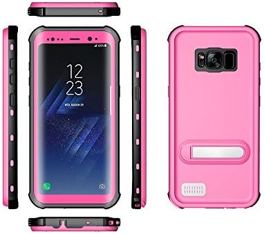 Samsung Galaxy S8 Plus Waterproof Case, Premium Full Sealed Underwater Shockproof Dirt-proof Snow-proof Case with Kickstand Cover for Galaxy S8 Plus 2017 Release, Retail Package (Pink)