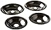 Range Kleen P10124XN, Black, Style A Porcelain Drip Pans Set of 4, 2 6 Inch and 2 8 Inch