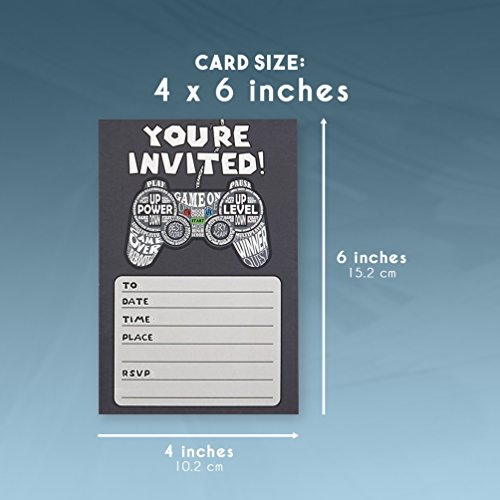 4 Party+Invitations+Postcard+Envelopes+Birthday
