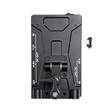 Movo RBS1 V-Mount Battery Plate with 15mm Rod Mount and 5V, 7.2V, 8.4V, 9V, 12V, 14.8V, and LP-E6 Power Supply Outputs for DSLR Cameras, Camcorders, Monitors, Microphones and More