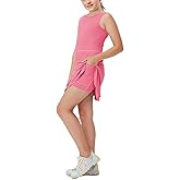 Aurgelmir Girls Crewneck Sleeveless Tennis Dresses Kids Workout Cute Outfits Tank Golf Dresses with Shorts Pocket