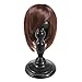MyGift Vintage Design Black Metal Hat Stand with Dome Top Design, Baseball Cap and Wig Holder Freestanding Display Rack