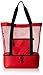 TravelWell Fashionable Beach Picnic 12-Cans Outdoor Mesh Cooler Tote Bag, Red
