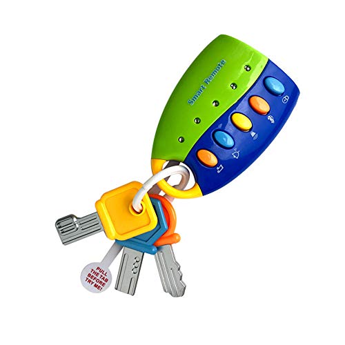 LtrottedJ Toy Keys for Toddlers and Baby Toys-Toy Car Keys with Keychains, Light and Sound (Blue) - Thumbnail 4