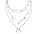 Mintrayor Multilayer Choker Necklace Set Moon Pendant Necklace for Women Silver