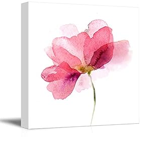 Canvas Wall Art Abstract Ink Watercolor Flowers Painting Artwork for Home Prints Framed - 12x12 inches