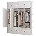 KOUSI Portable Clothes Closet Clothing Storage Plastic Dresser Shelves Armoire Wardrobe Moving Boxes Rack Bins Shelf Closet for Bedroom Organizers and Storage, White, 8 Cubes+4 Hanging Sections