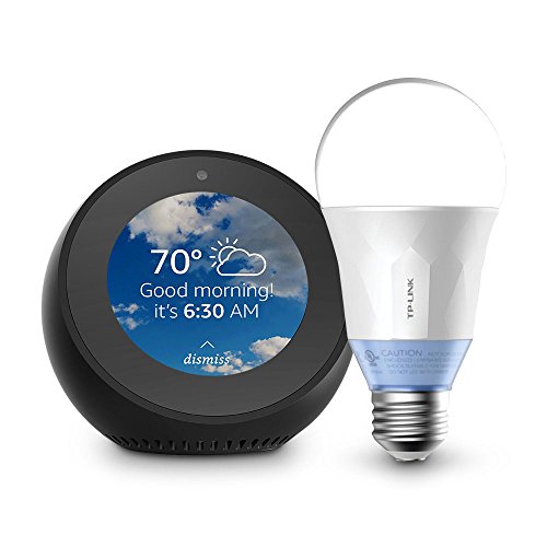 Echo Spot - Black + TP-Link Smart Bulb, Tunable White
