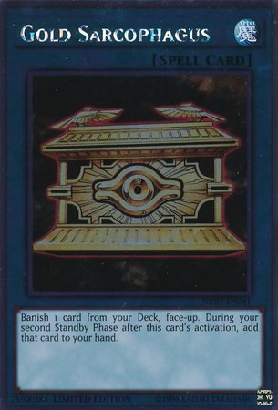 Yu-Gi-Oh! - Gold Sarcophagus (NKRT-EN041) - Noble Knights of the Round Table Power-Up Pack - Limited Edition - Platinum Rare