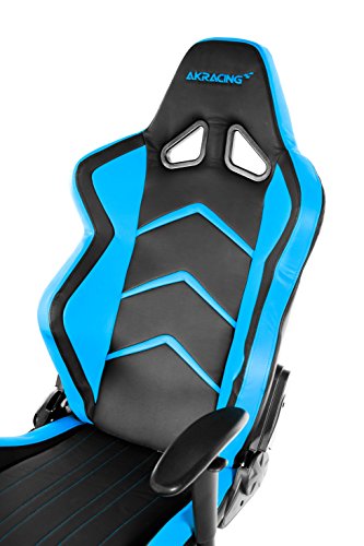 OpenWheeler AKRacing Racing Style Desk Office Gaming Chair with High Backrest, Recliner, Swivel, Tilt, Rocker and Seat Height Adjustment Mechanisms. PU Leather (Blue)