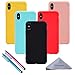 Wisdompro Case for iPhone Xs Max, Bundle of 5 Pack Extra Thin Slim Jelly Soft TPU Gel Protective Case Cover for Apple iPhone Xs Max (Black, Aqua Blue, Naked Skin Pink, Yellow, Red)- Candy Color