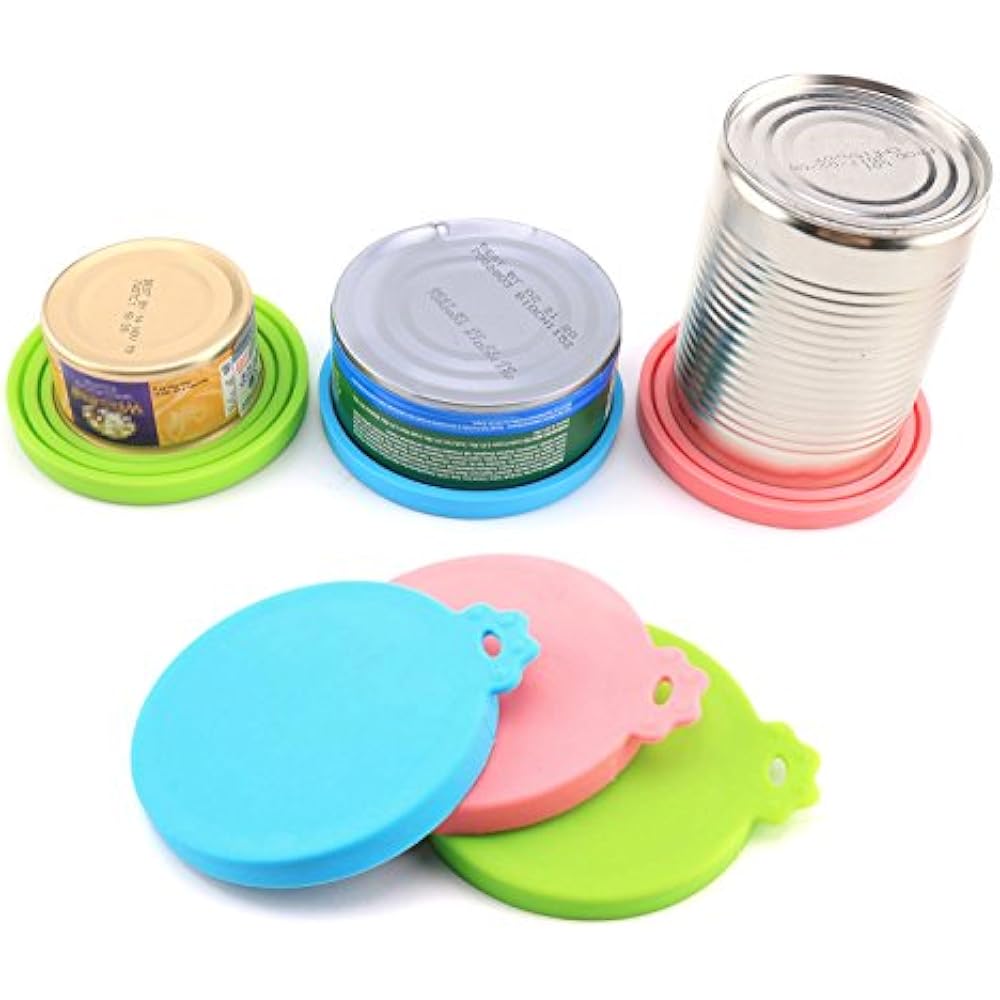 Pet Food Can 3 Pack Silicone Lids Caps Dog Cat Wet Food