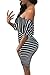 Chase Secret Womens Summer Striped Off The Shoulder Ruffle Party Dresses Medium Black