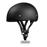Daytona Helmets Slim Line Skull Cap D.O.T. 1/2 Shell Helmet Motorcycle Helmet (Dull Black/Large)