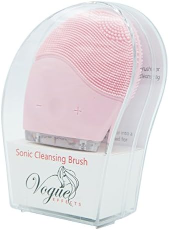 Sonic Cleansing Brush - By Vogue Effects, Facial Cleanser and Massager - High Grade Silicone, Anti-Aging, Scrub, Waterproof and Rechargeable, Perfect Gift