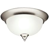 Kichler 8064NI Dover Flush Mount 2-Light, Brushed Nickel