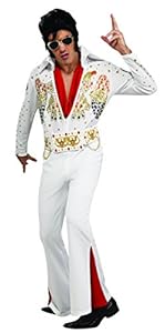 Elvis Now Deluxe Aloha Elvis Costume, White, Medium
