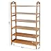 SONGMICS Bamboo Entryway Shoe Shelf Storage Organizer, Ideal for Hallway Bathroom Garden, 6-tier, Fresh Maple