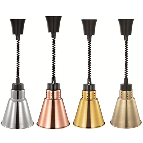 JIAWANSHUN E Type Food Warmer Lamp Food Heat Lamp Warmer with Lamp 250W 175mm(Golden)