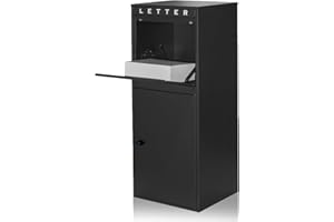 Ydocabinit Package Delivery Boxes for Outside, Large Mailbox for Parcel, Galvanized Steel Parcel Mailbox, Wall Mounted Lockable Anti-Theft for Porch,Curbside,BG019B-BLACK