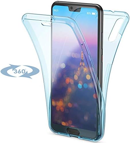 Case for Huawei P30 Pro | 360 Degrees Full Cover | Blue Clear Silicone Case